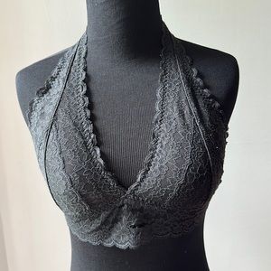 Gilly Hicks Black Lace Halter Bralette